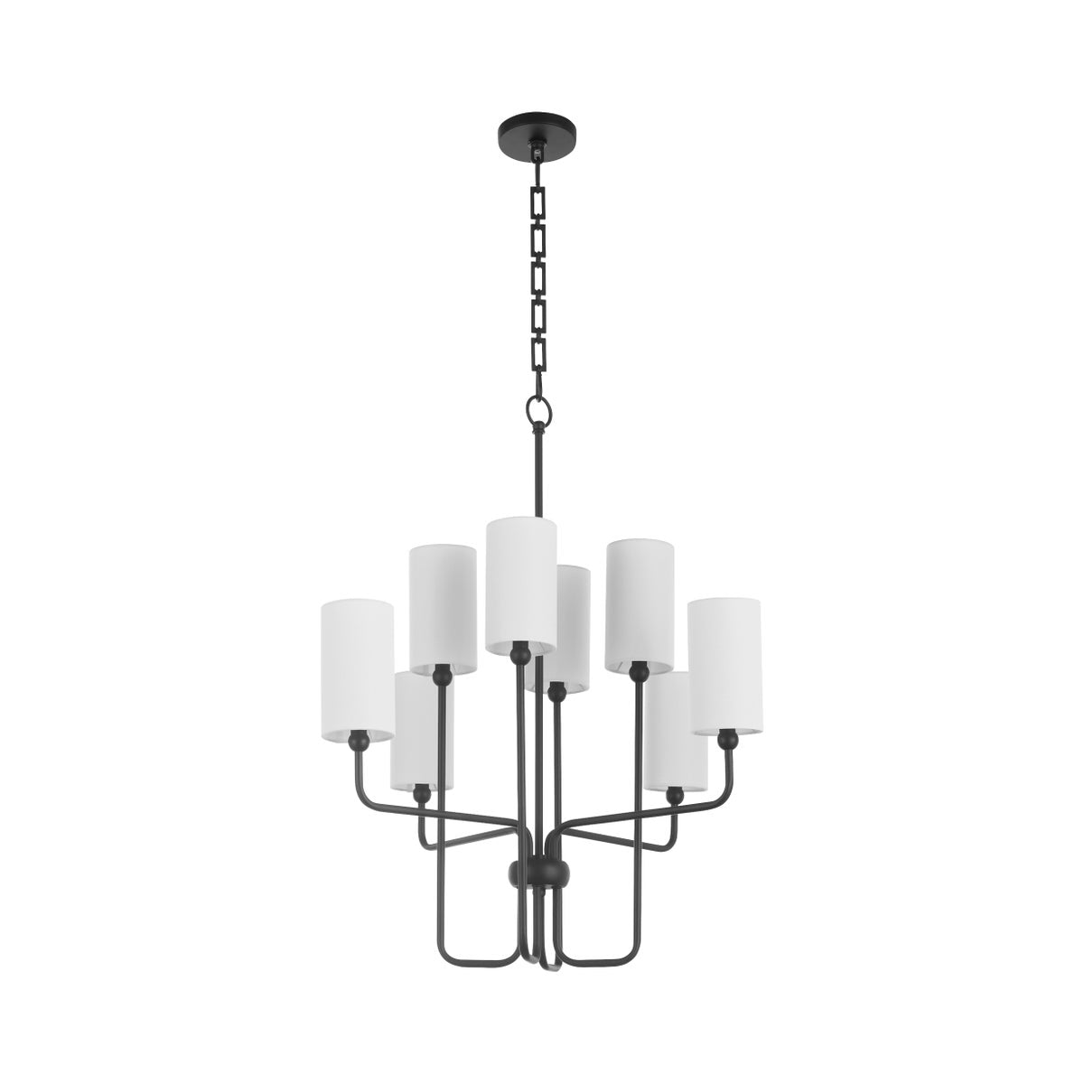 Charlotte 8 Light Chandelier - Matte Black