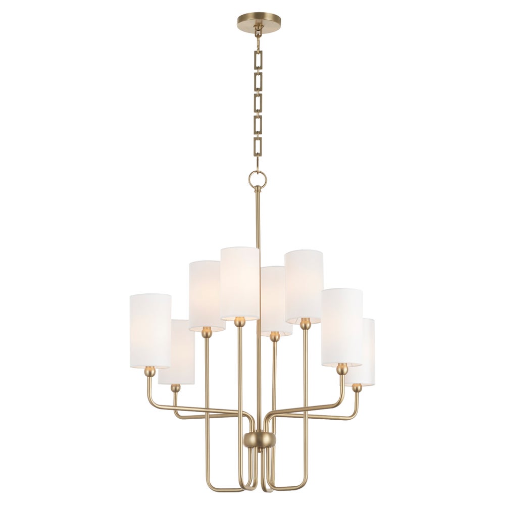 Charlotte 8 Light Chandelier - Aged Brass