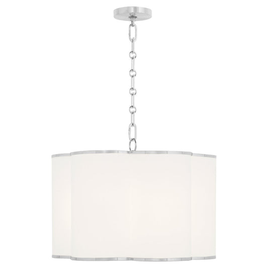 BELINDER 4-Light Fabric Pendant - Chrome