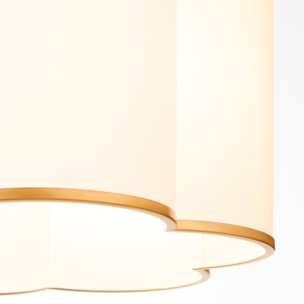 Belinder 4 Light Fabric Pendant - Aged Brass