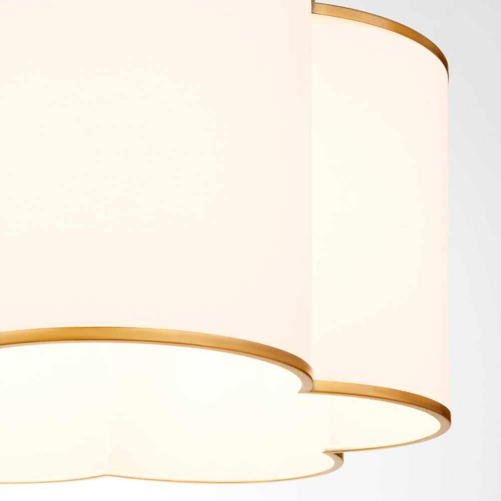 Belinder 6 Light Fabric Pendant - Aged Brass