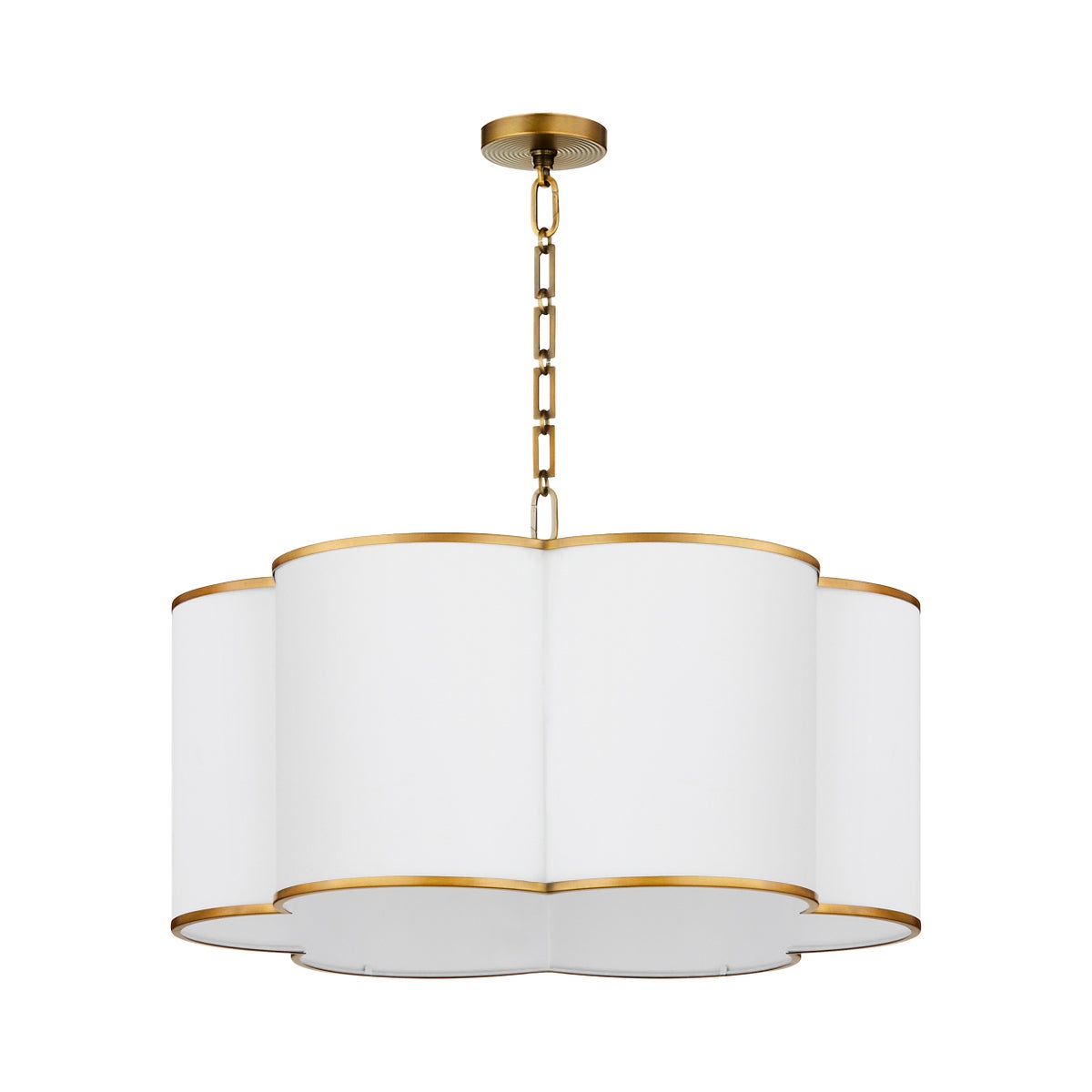 Belinder 6 Light Fabric Pendant - Aged Brass