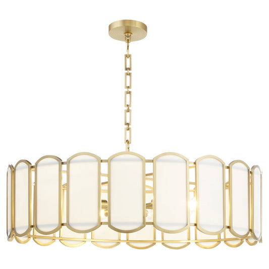 Belleview 8 Light Pendant - Aged Brass