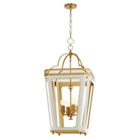 LOIRE 4-Light Pendant - Studio White / Brushed Brass