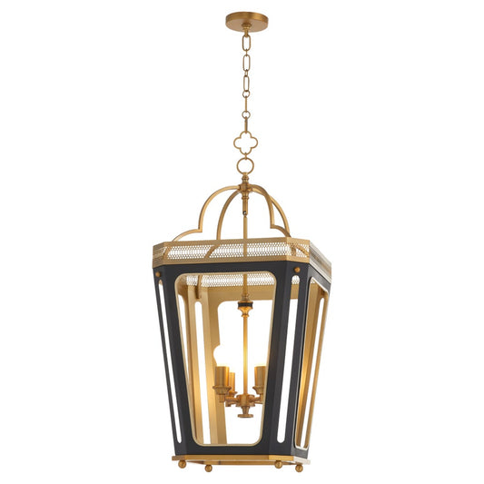LOIRE 4-Light Pendant - Matte Black / Brushed Brass
