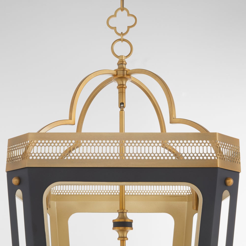 LOIRE 4-Light Pendant - Matte Black / Brushed Brass