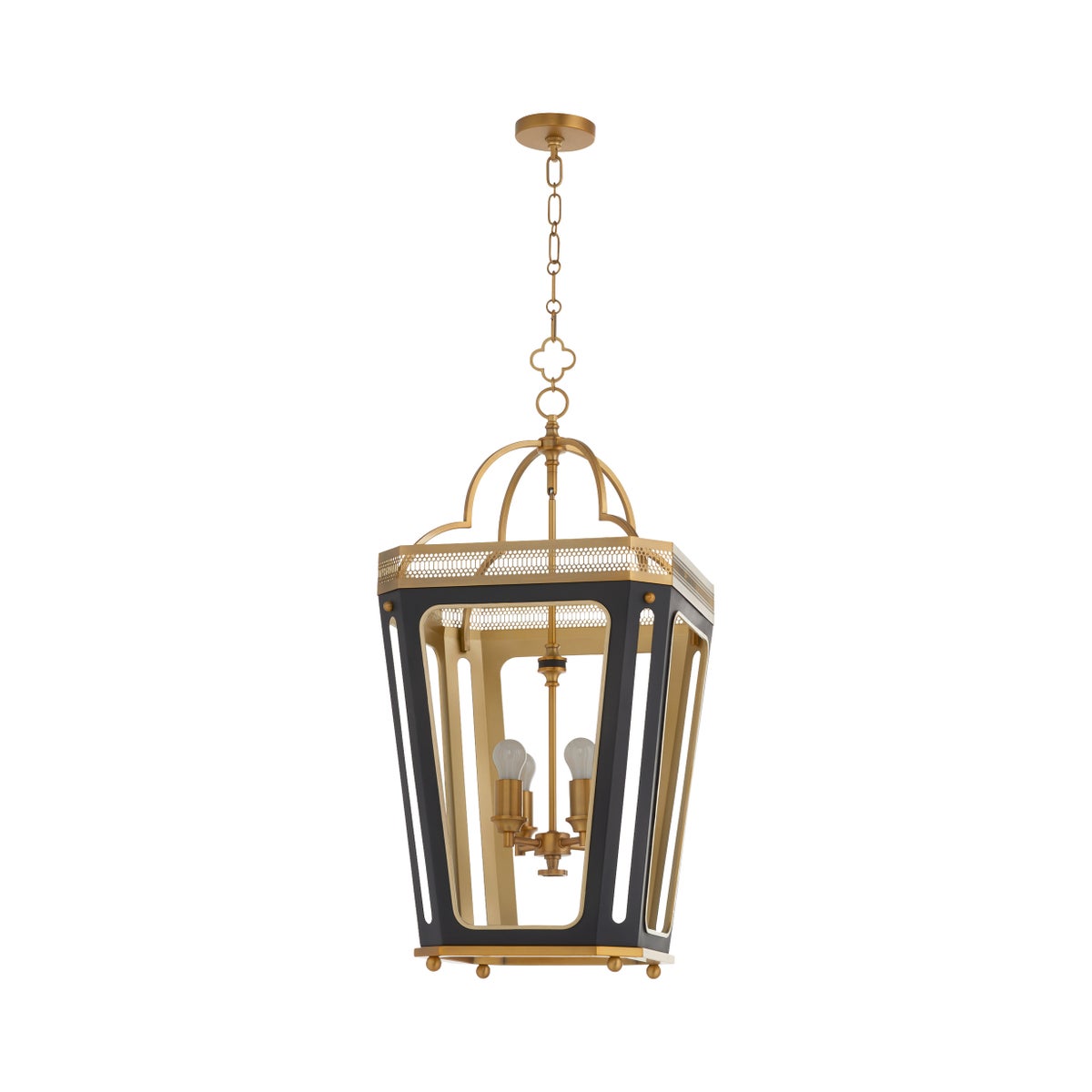 LOIRE 4-Light Pendant - Matte Black / Brushed Brass