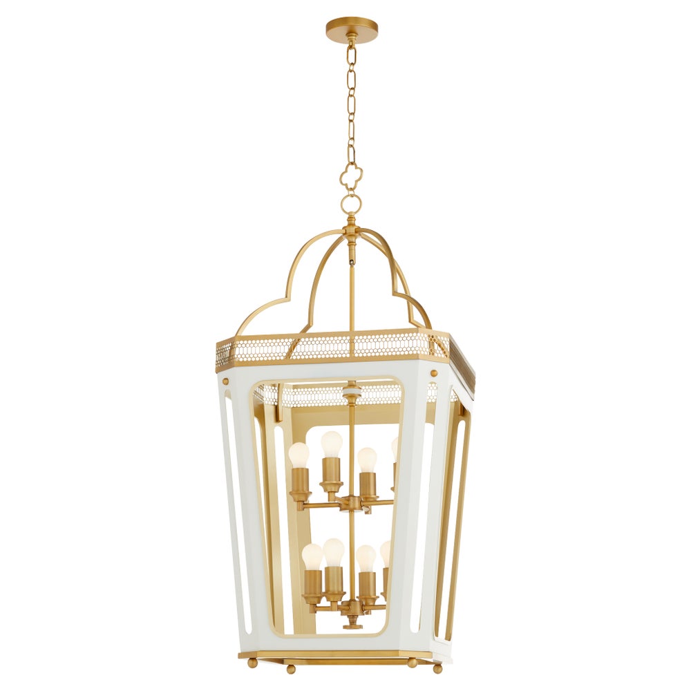 LOIRE 8-Light Pendant - Studio White / Brushed Brass