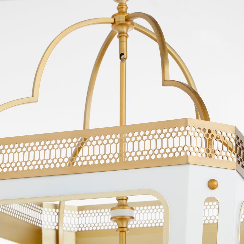 LOIRE 8-Light Pendant - Studio White / Brushed Brass