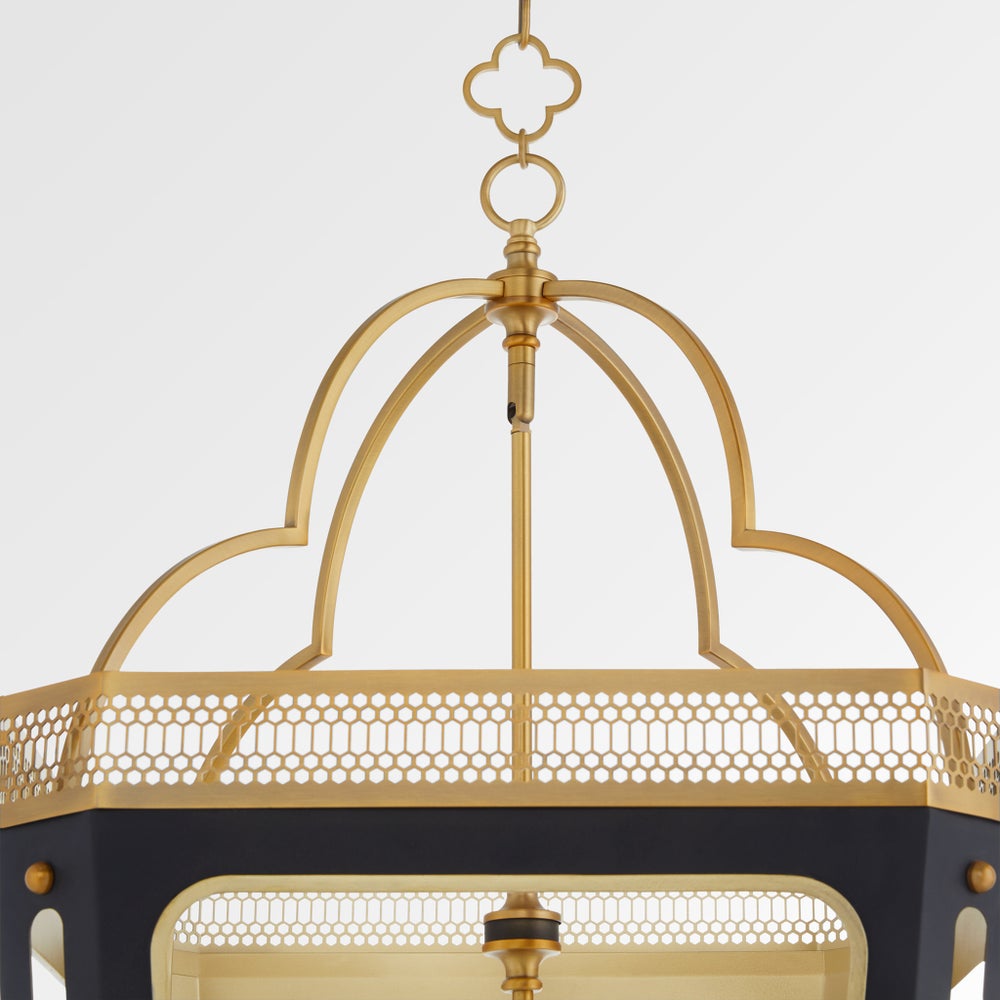 LOIRE 8-Light Pendant - Matte Black / Brushed Brass