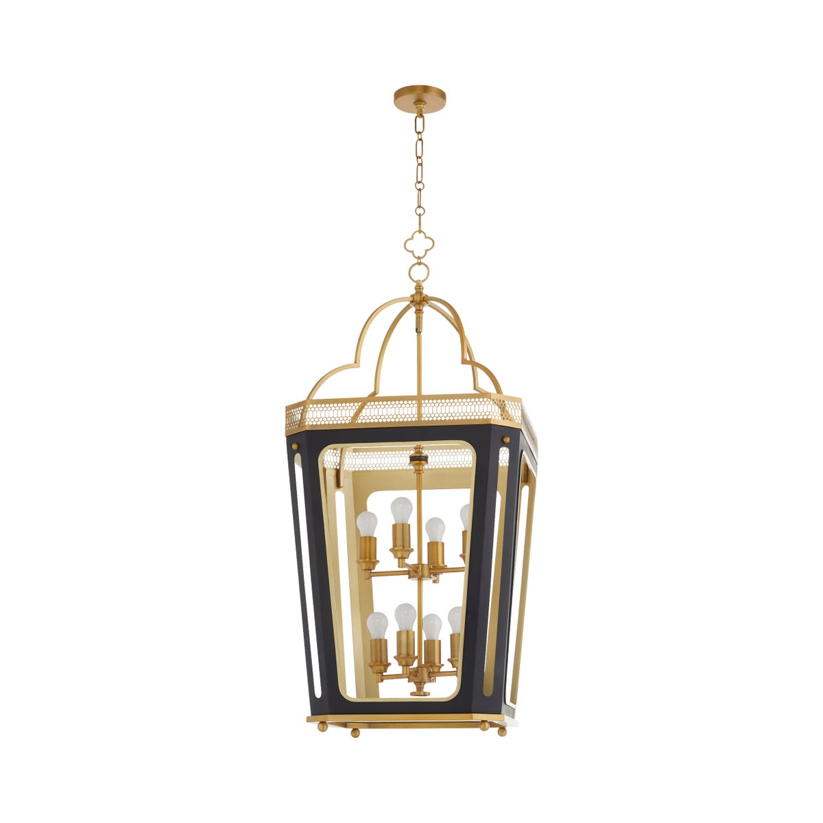 LOIRE 8-Light Pendant - Matte Black / Brushed Brass
