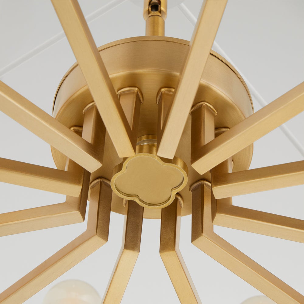 KARNES 36" 12-Light Pendant - Aged Brass