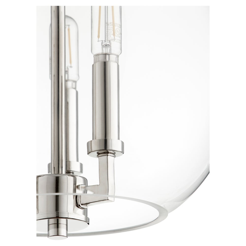 Polished Nickel Transitional Globe Pendant
