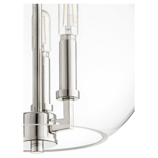 Polished Nickel Transitional Globe Pendant