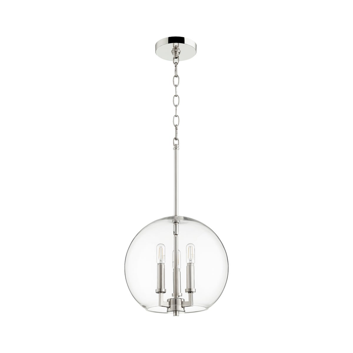 Polished Nickel Transitional Globe Pendant