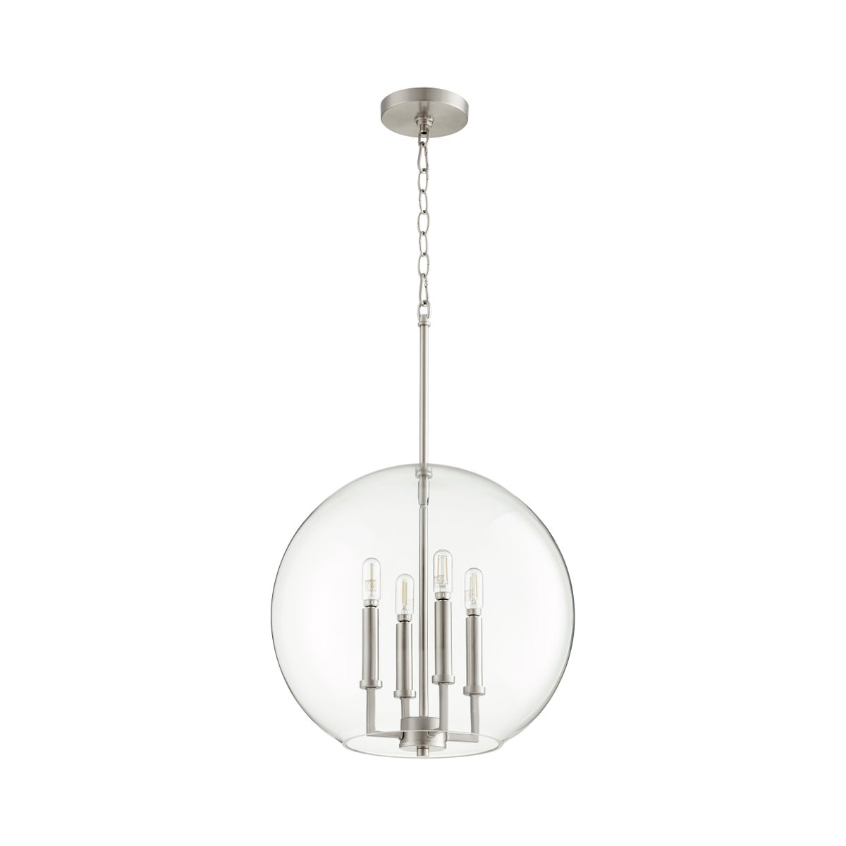 Satin Nickel Transitional Globe Pendant