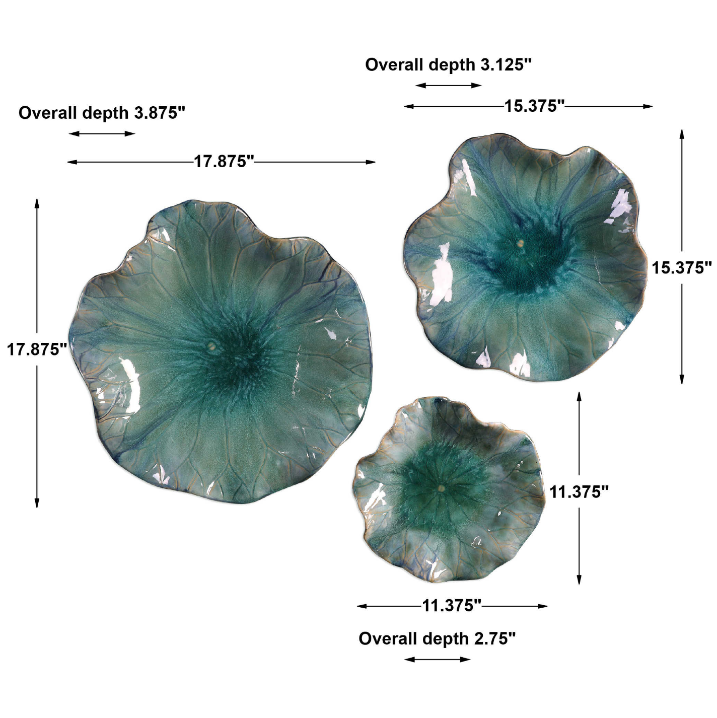 Abella Ceramic Wall Decor - Aqua