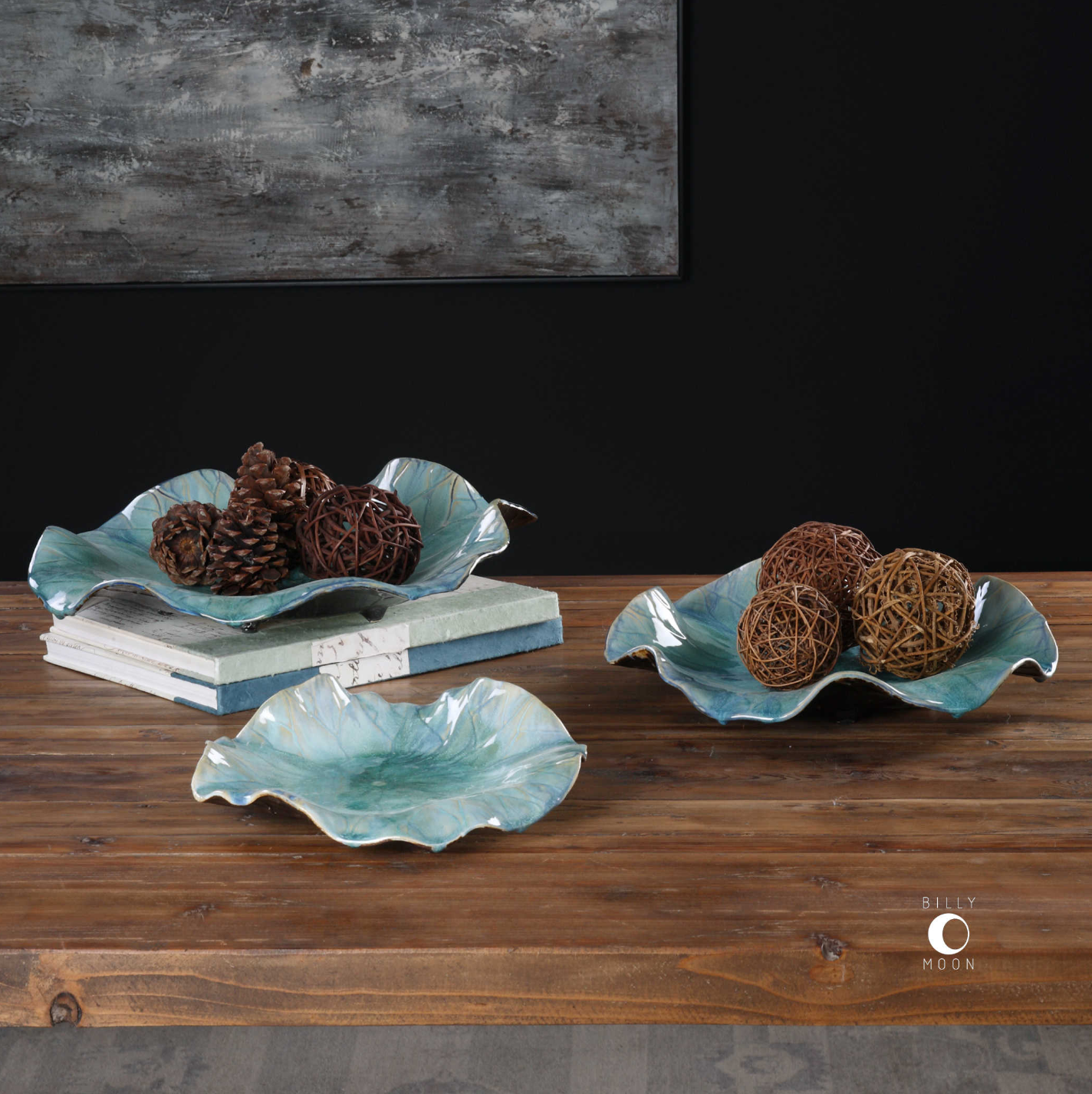 Abella Ceramic Wall Decor - Aqua