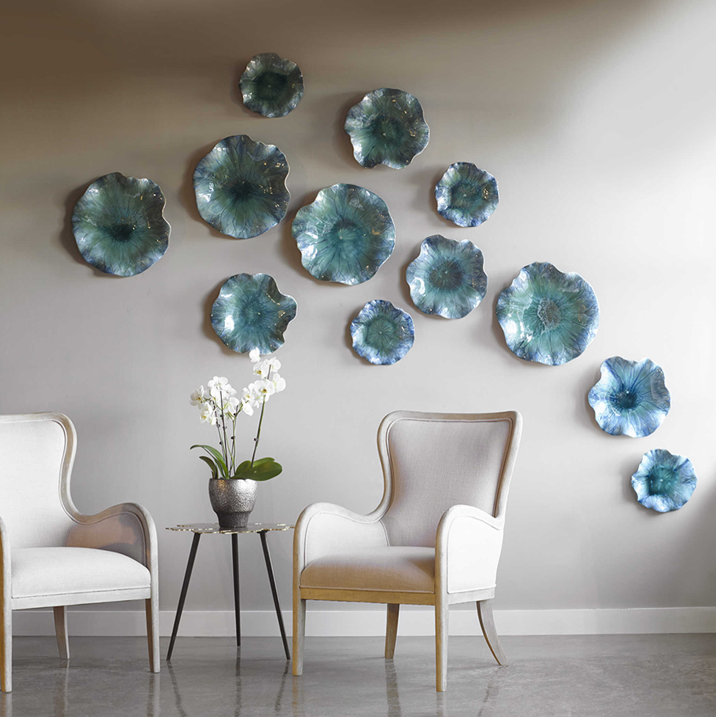 Abella Ceramic Wall Decor - Aqua