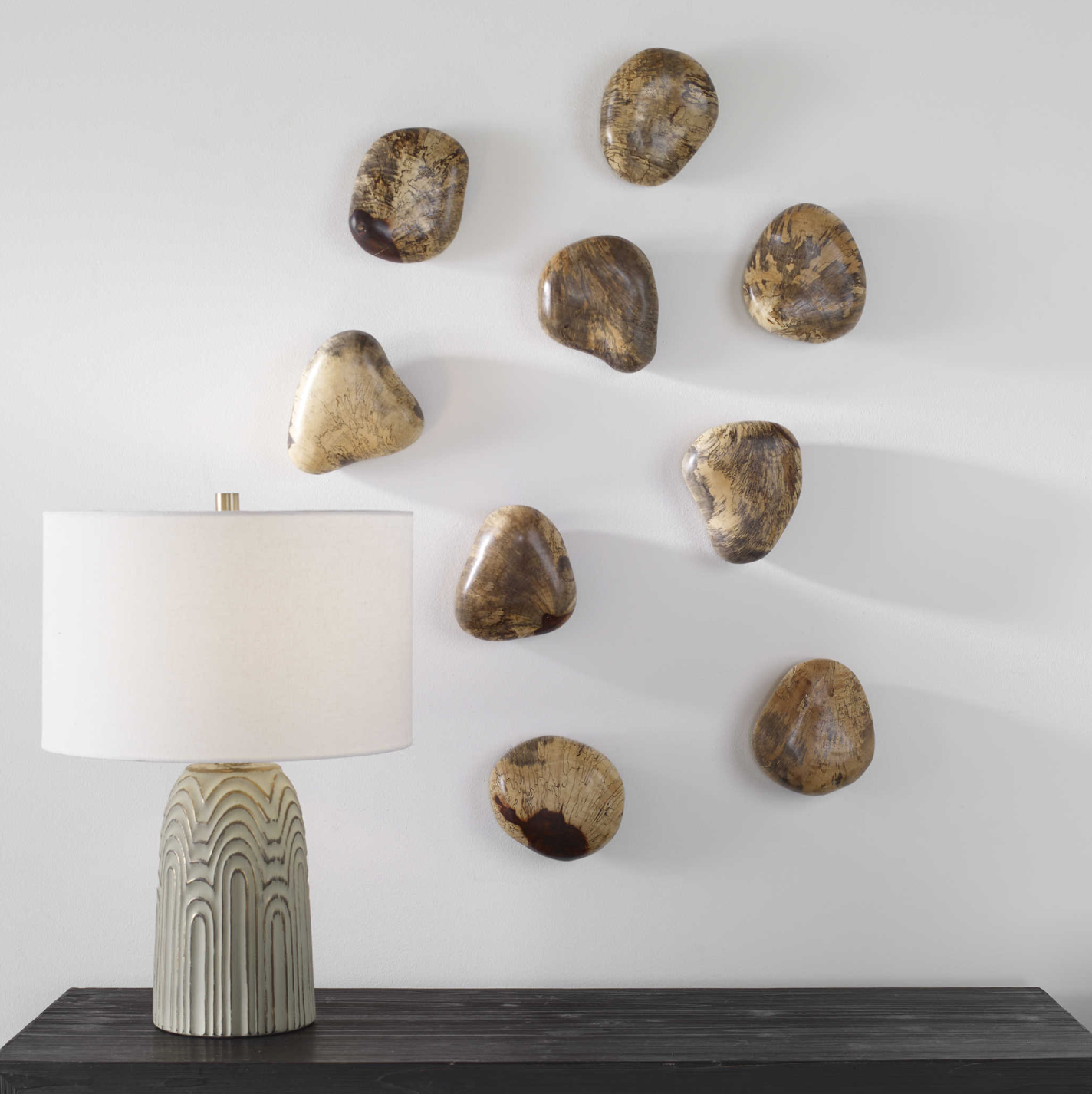 Blonde Pebbles Wood Wall Decor