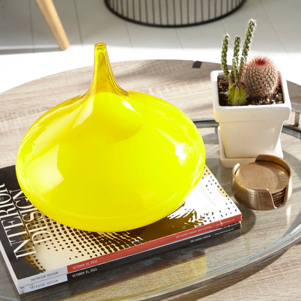 Moonbeam Vase with Stem - Yellow