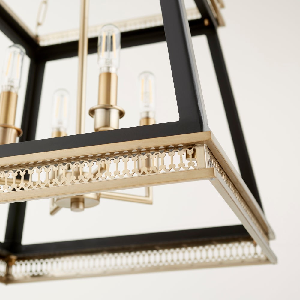 Gerard Pendant - Noir with Aged Brass