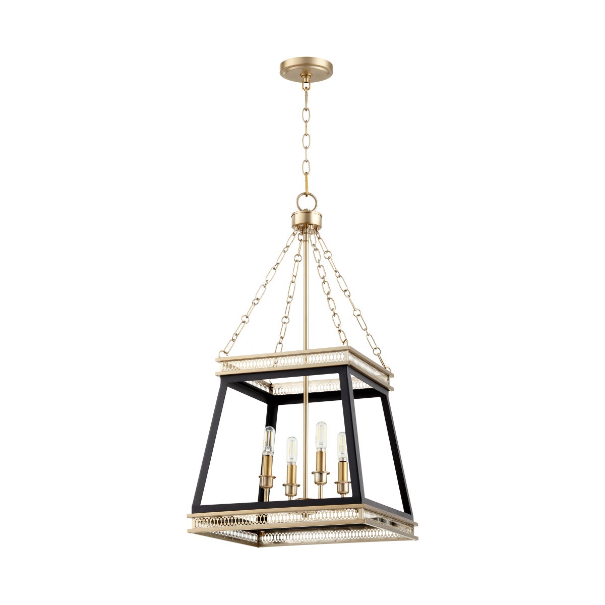 Gerard Pendant - Noir with Aged Brass