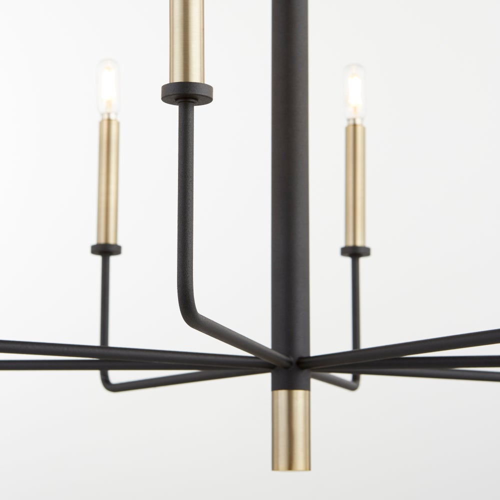 Small Apollo Chandelier - Noir & Aged Brass