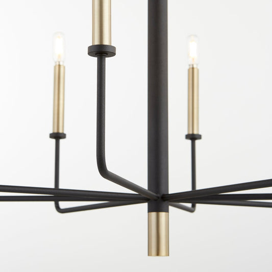 Small Apollo Chandelier - Noir & Aged Brass