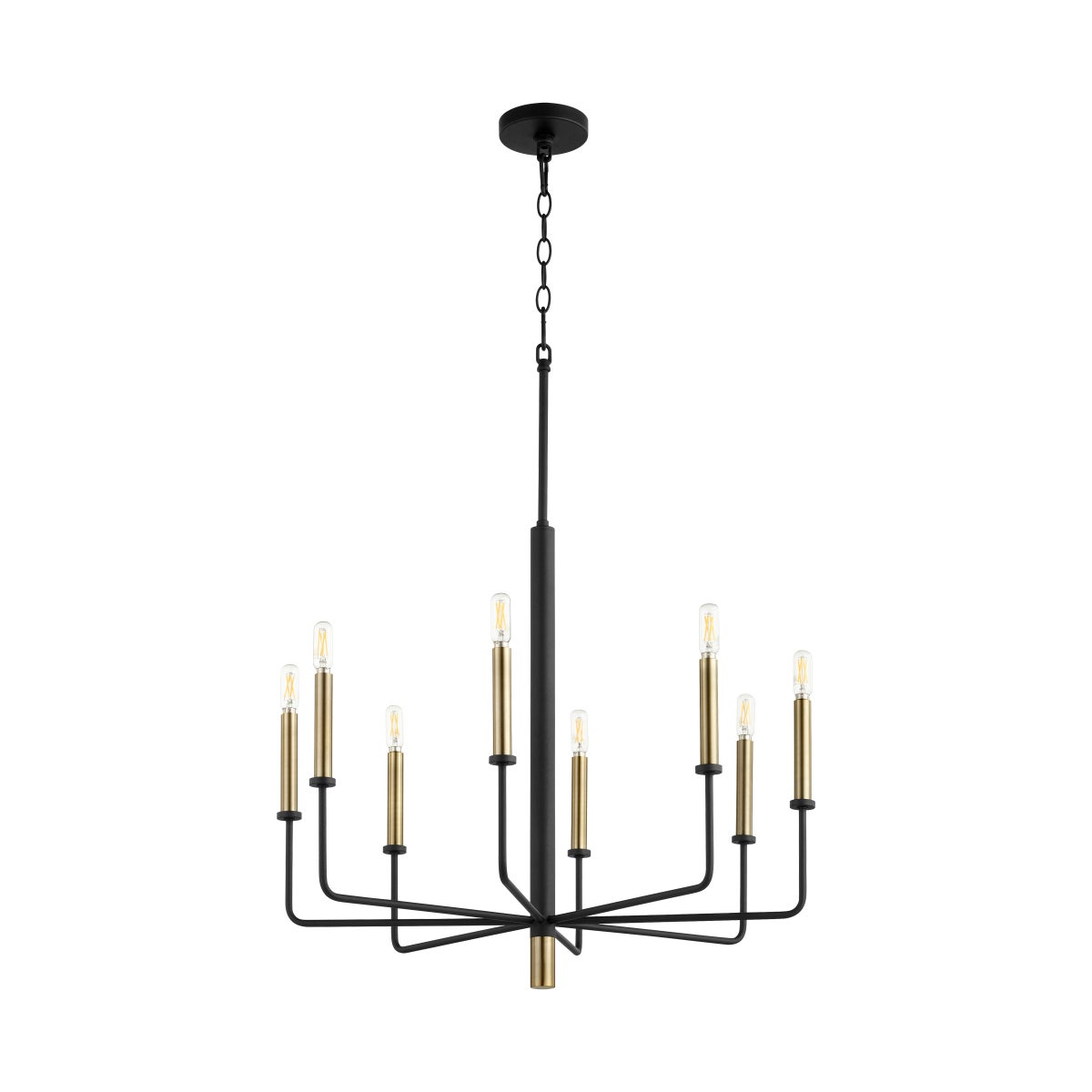 Small Apollo Chandelier - Noir & Aged Brass
