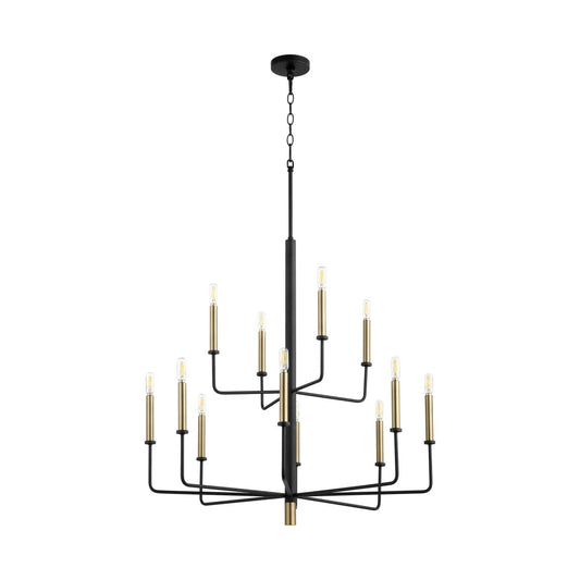 Large Apollo Chandelier - Noir & Aged Brass