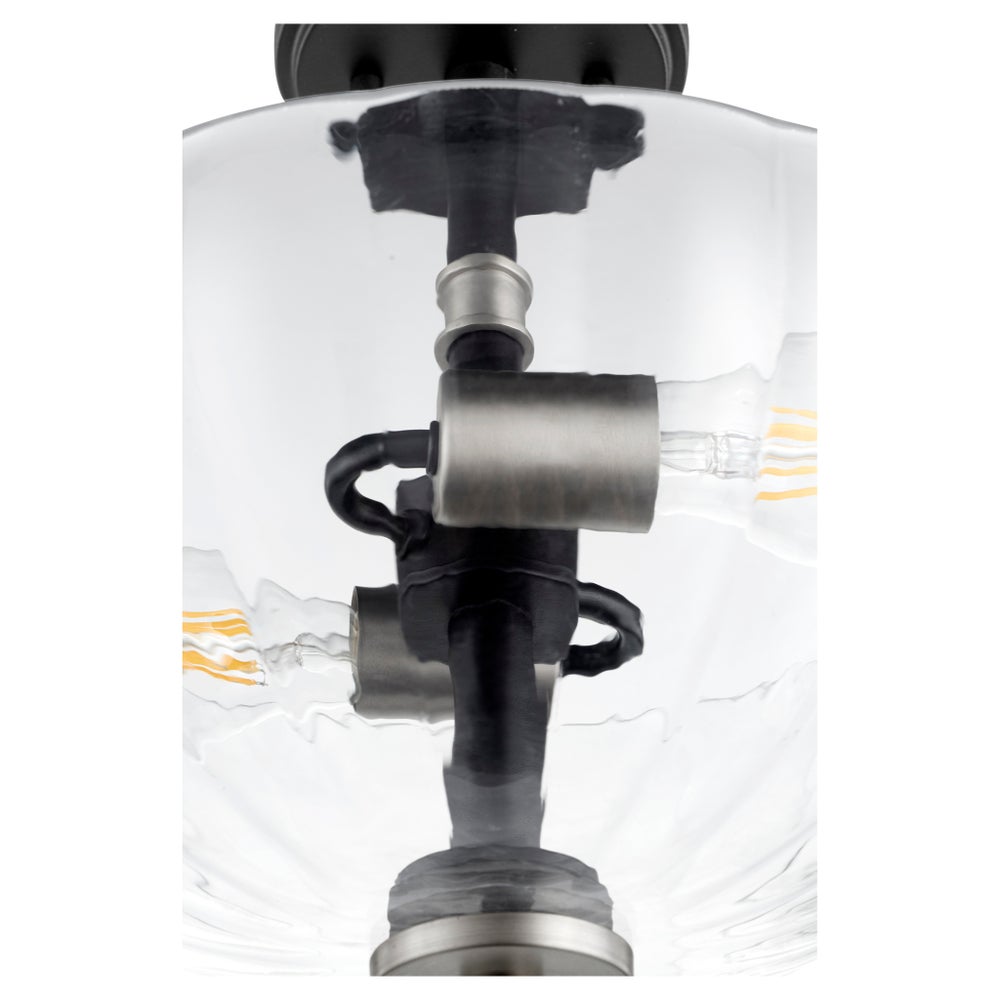 Monarch 2-Light Black/Satin Nickel Dual Mount