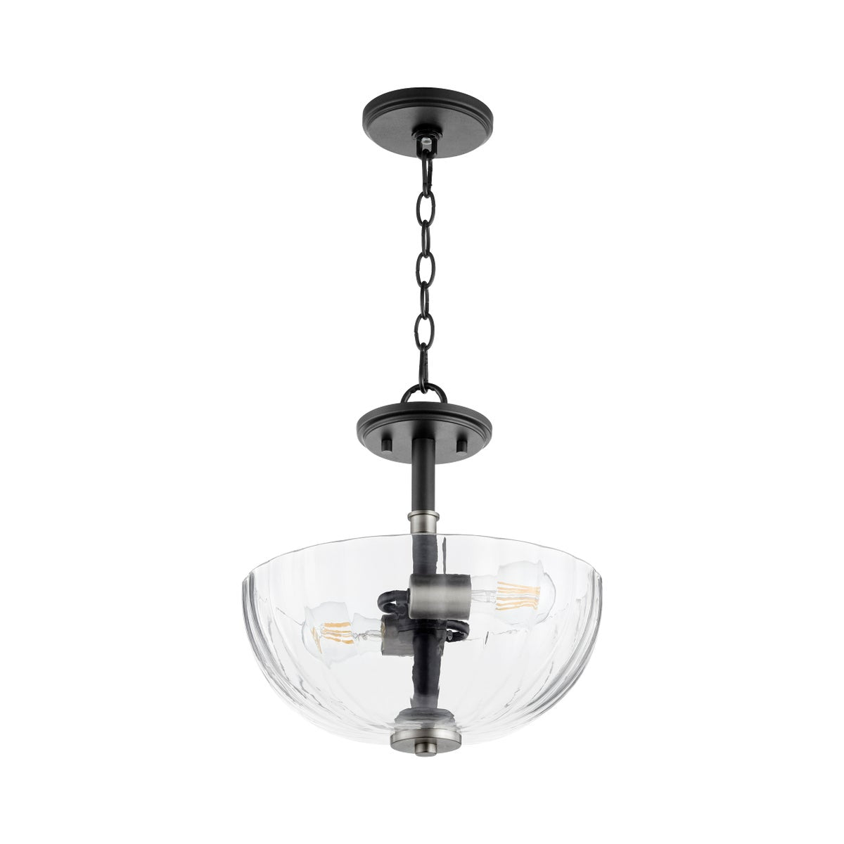 Monarch 2-Light Black/Satin Nickel Dual Mount
