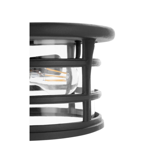 Haley 7" 2-Light Black Outdoor Ceiling Mount | Coastal Grade