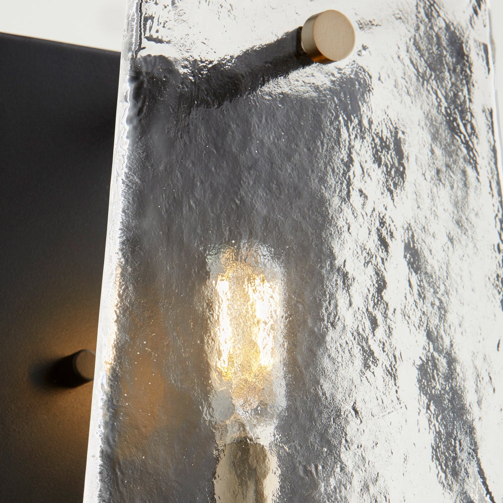Tioga 1 Light Transitional Black and Aged Brass Wall Sconce