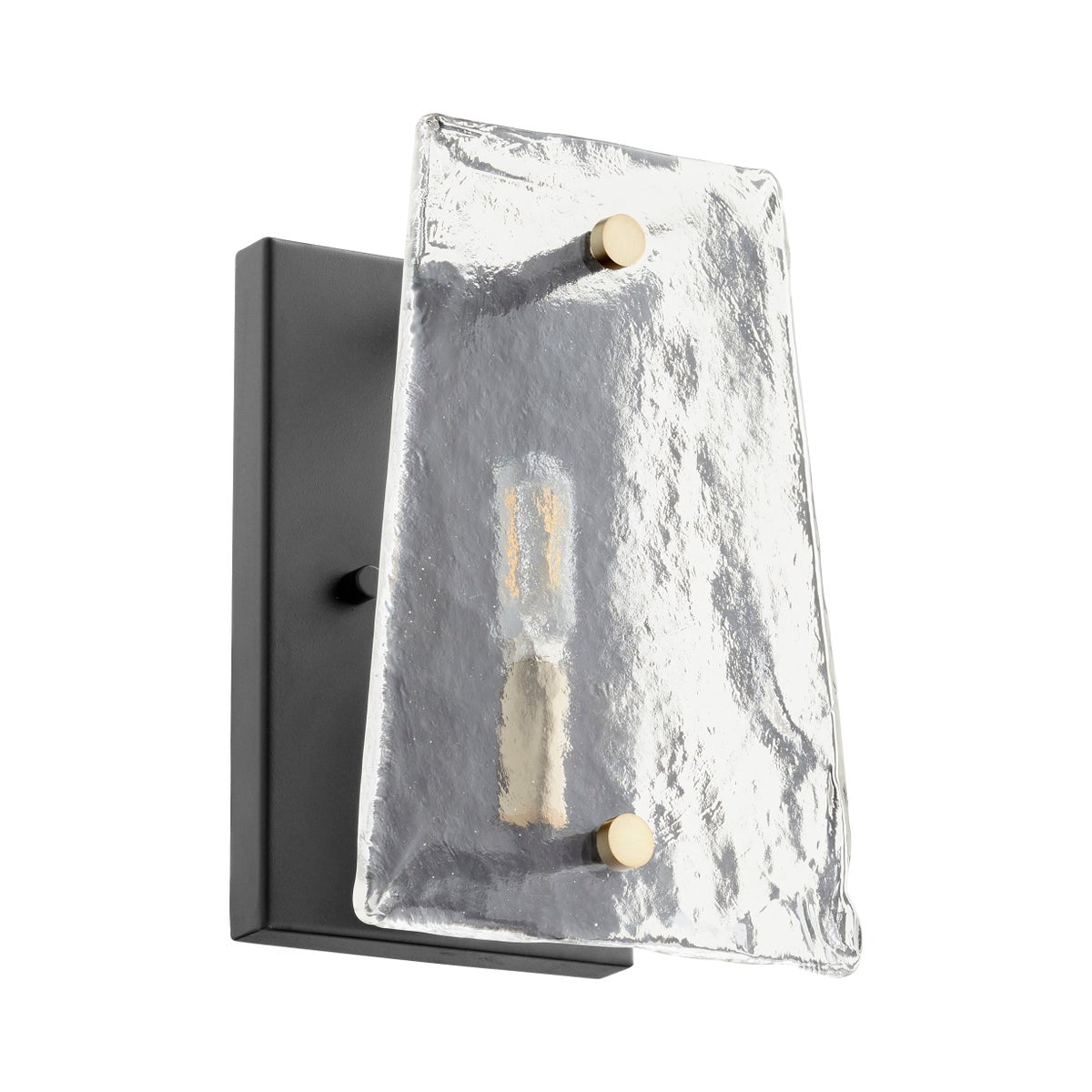 Tioga 1 Light Transitional Black and Aged Brass Wall Sconce