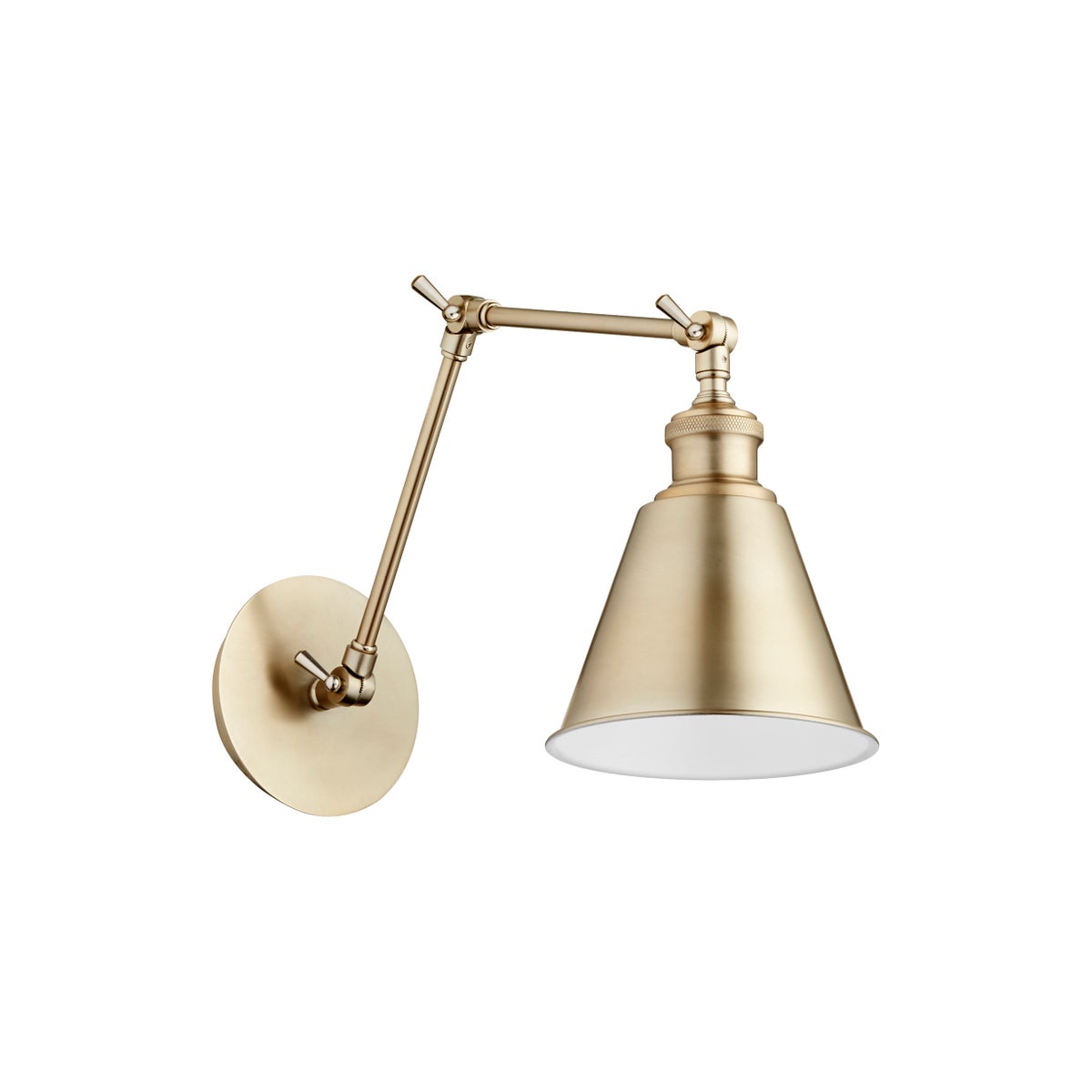 1 Light Mid Century Modern Aged Brass Wall Sconce