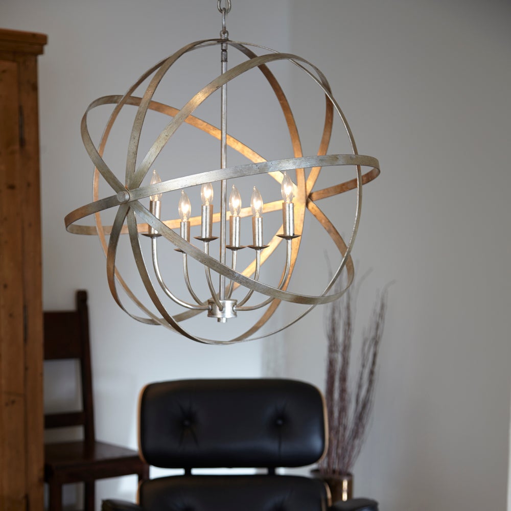 Celeste 6 Light Aged Brass Transitional Chandelier