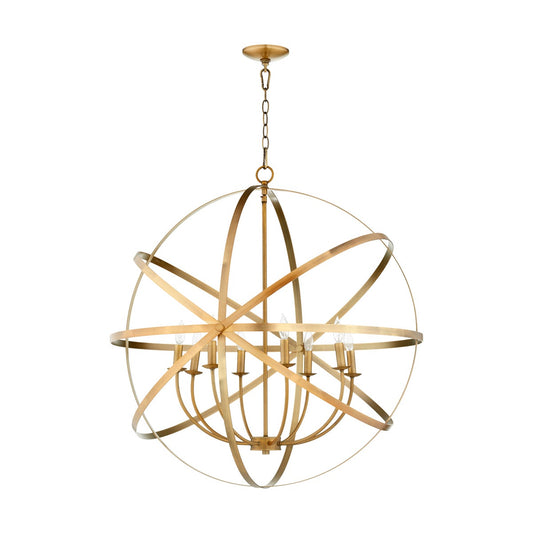 Celeste 8 Light Aged Brass Transitional Chandelier