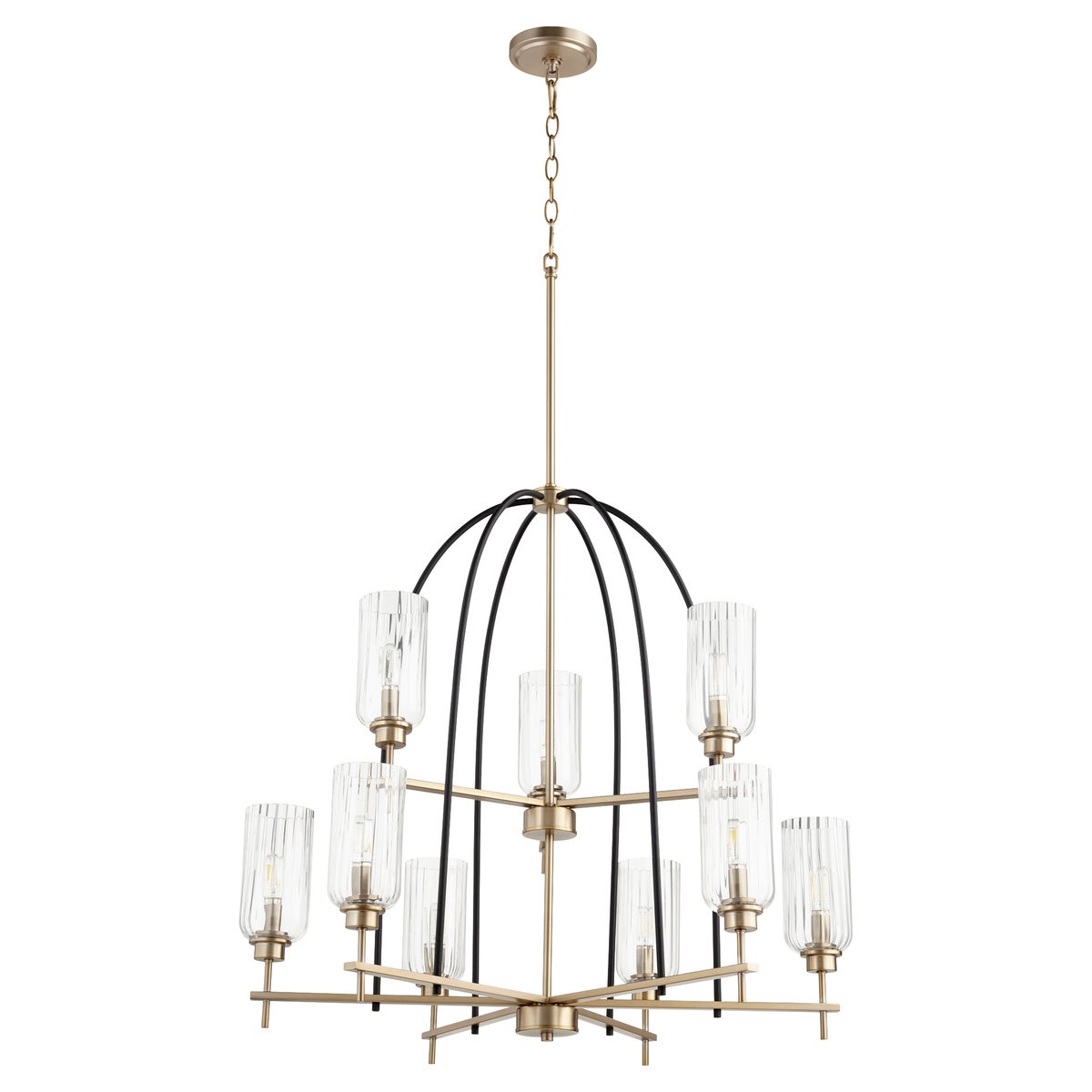 Espy 9 Light Black Soft Contemporary Chandelier