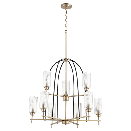 Espy 9 Light Black Soft Contemporary Chandelier