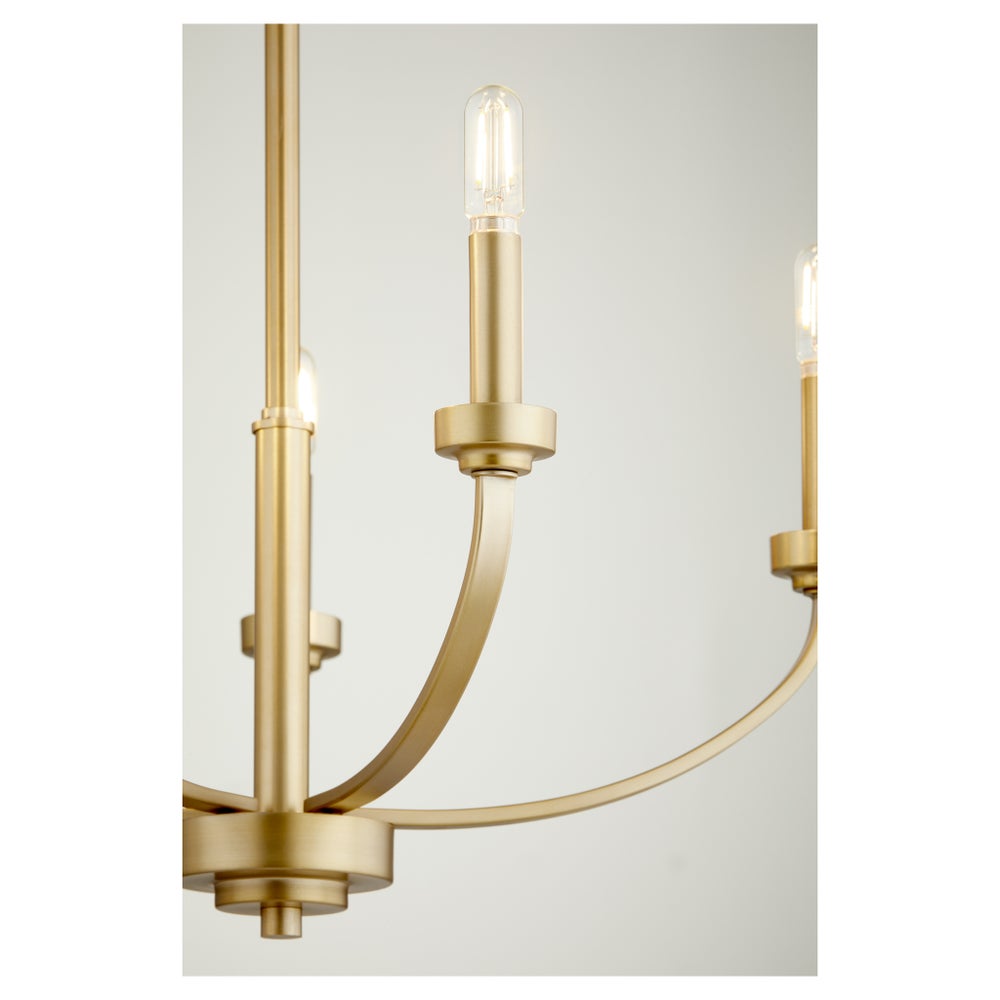 Reyes 5 Light Chandelier - Aged Brass