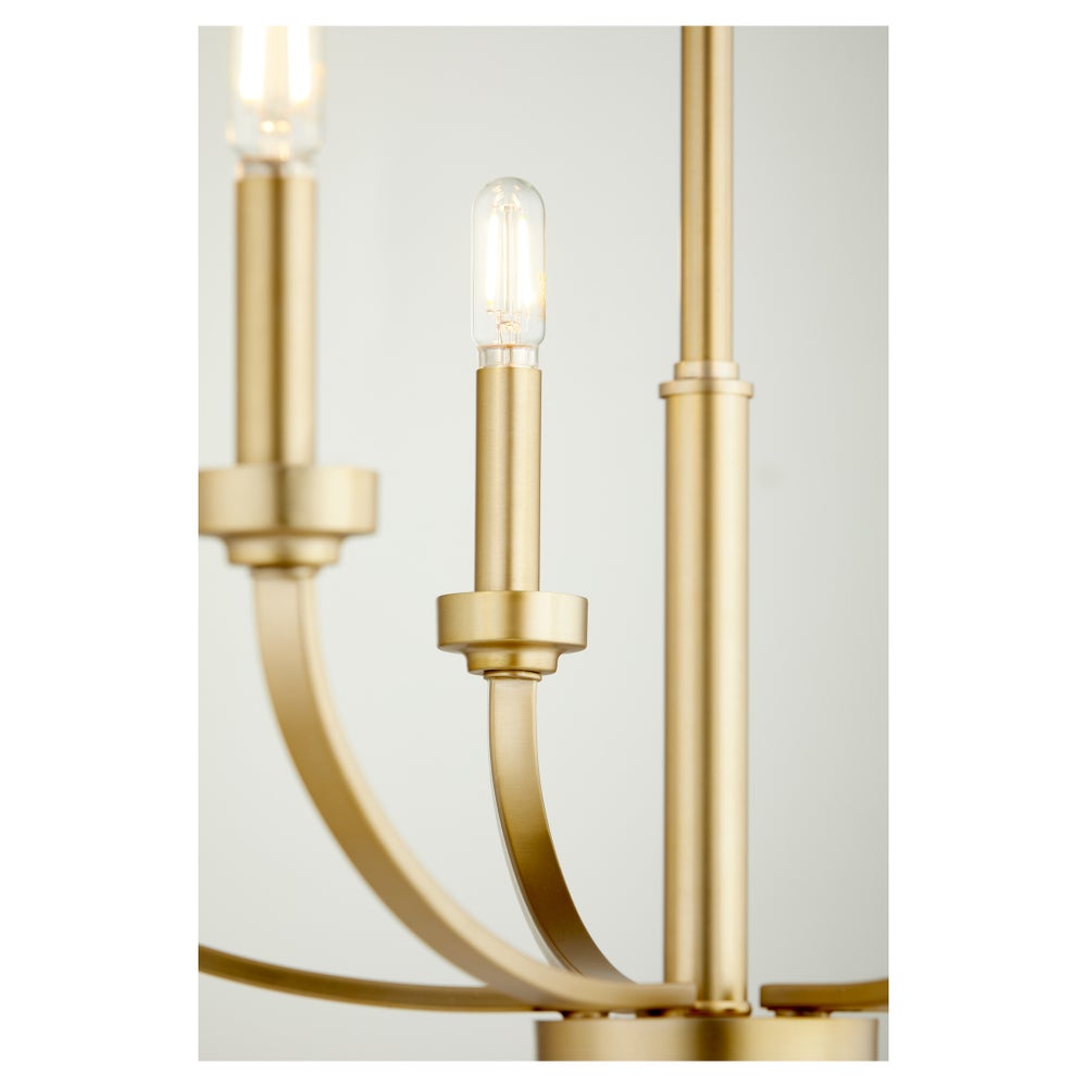 Reyes 5 Light Chandelier - Aged Brass