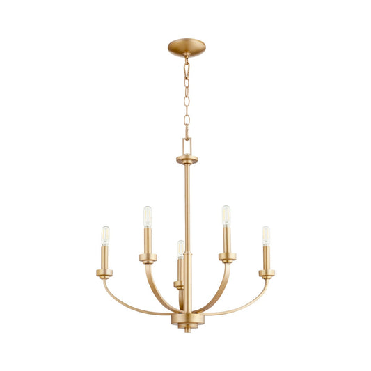 Reyes 5 Light Chandelier - Aged Brass