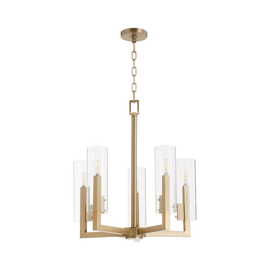 Harbin 5 Light Chandelier - Aged Brass
