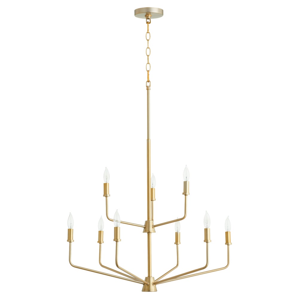 Harmony 9 Light Chandelier - Aged Brass