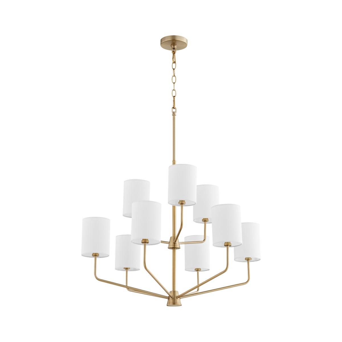 Harmony 9 Light Chandelier - Aged Brass