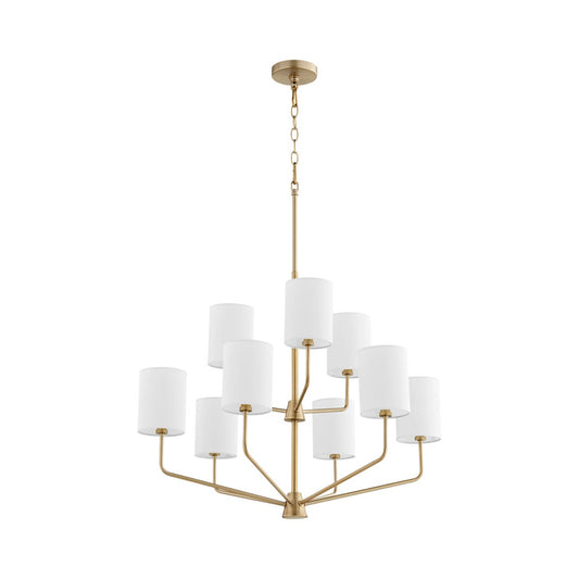 Harmony 9 Light Chandelier - Aged Brass