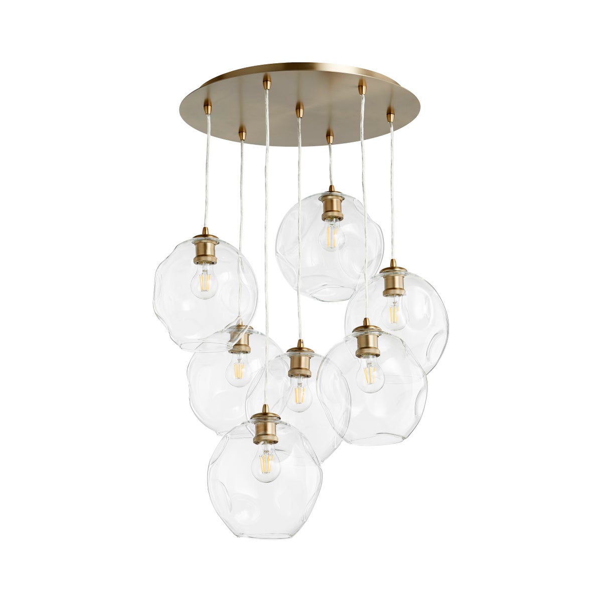 Numen 7-Light Aged Brass Pendant Cluster