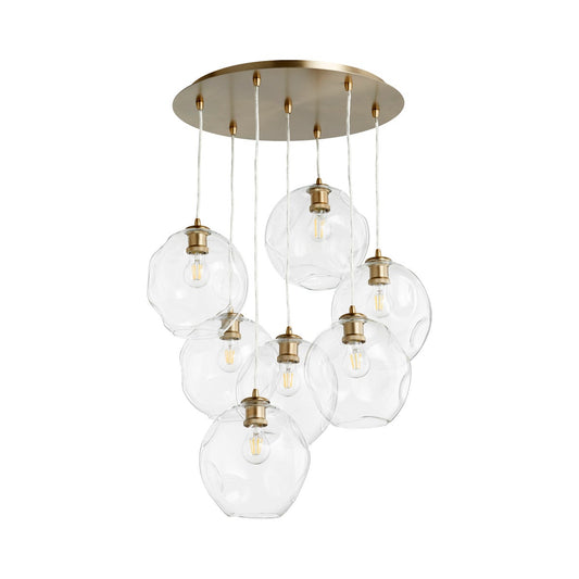 Numen 7-Light Aged Brass Pendant Cluster